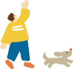 人と犬のイラスト