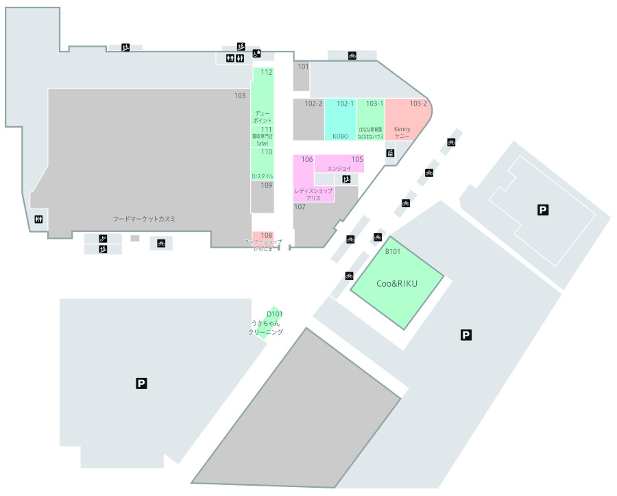 イオンタウン佐野 フロアマップ（1F）