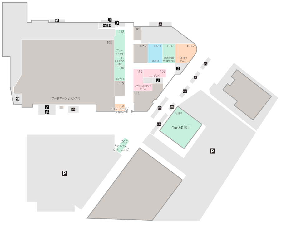 イオンタウン佐野 フロアマップ（1F）